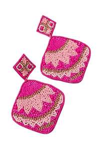 Boucles d'oreilles artisanales pour femmes, avec perles et accents en céramique, style festif et ethnique, à prix avantageux - Product Image 6