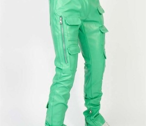 Pantalones Cargo de Cuero para Hombre, Corte Casual Moderno, de Alta Calidad, Secado Rápido, Estilo Jogger, para Uso Diario y Negocios - Product Image 3