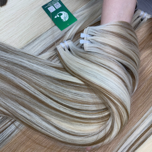 Échantillon gratuit personnalisé brut vietnamien meilleure couleur accentuée vague naturelle trame de cheveux de génie trame extensions de cheveux humains - Product Image 1