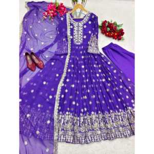 Vestido de Fiesta para Mujer de Diseñador con Elegante Dupatta y Pantalón para Ocasiones Especiales - Product Image 4