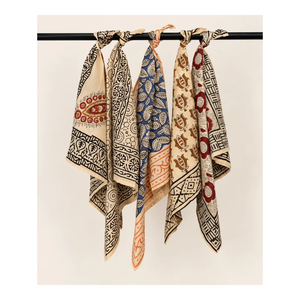 Juego de Pañuelos de Algodón con Estampado Artesanal, Pañuelo Triangular Floral Boho para el Cuello y la Cabeza, para Primavera y Verano - Product Image 2