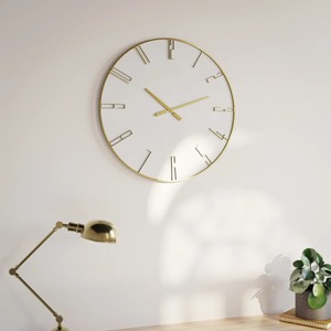 Minimalist Gold Plated Round Wall <b>Clock</b> Quartz Analog Silent <b>Battery</b> Powered for Living Room Decor At Best Price - Product Image 1