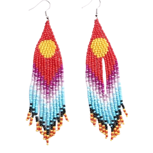 Pendientes de árbol de Navidad hechos a mano con cuentas y joyas, estilo clásico, pendientes bordados con árbol de Navidad verde - Product Image 6