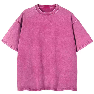 T-shirt délavé à l'acide pour homme, coupe oversize, avec logo personnalisé, en coton de qualité supérieure, style vintage - Product Image 5