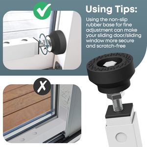 Barre de sécurité antivol réglable pour porte coulissante, bloque-fenêtre de 17 à 33 pouces avec embouts en caoutchouc, accessoire de sécurité pour porte et fenêtre domestique - Product Image 3