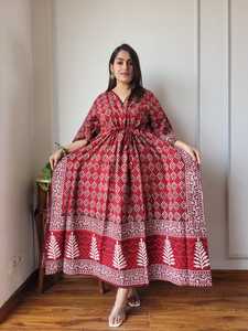 Robe Kaftan en Coton Tissé Imprimé pour Femme, Tie-Dye Ethnique Floral Bohème, Maxi, Tenue de Plage, Cache-Maillot, Vêtements en Gros - Product Image 3