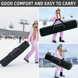Bolsa de Esquí Acolchada Expandible para Exteriores, Bolsa de Snowboard con Ruedas, Bolsa de Viaje para Snowboard con Forro Resistente al Agua y Bolsillos - Product Image 6
