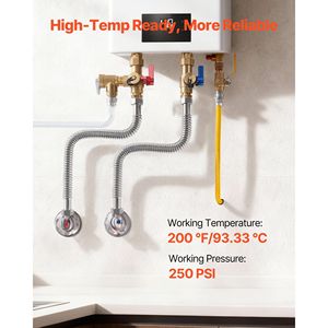 Kit per Scaldabagno da 24 Pollici con Connettore Flessibile di Ingresso da 1'' FIP X 1'' FIP per Facile Installazione Idraulica - Product Image 4