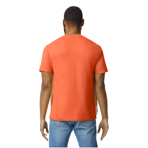 <b>Mens</b> <b>Orange</b> Cotton Crew Neck T <b>Shirt</b> Short Sleeve Regular Fit Soft Breathable Casual Solid Front Plain Summer Everyday Basic - Product Image 2