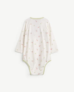 Body de Bebé de Manga Larga con Estampado de Patrones y Broches de Presión, Modal y Spandex, para Recién Nacido, ODM Vietnam - Product Image 2