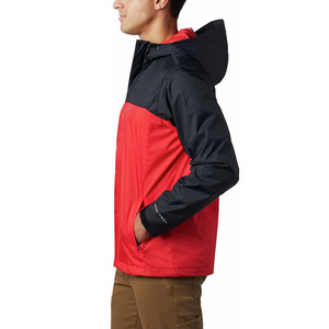 Veste de pluie à capuche pour homme, couleur verte et jaune, imperméable, décontractée, pour le printemps, vêtements d'extérieur, coupe régulière, fermeture éclair - Product Image 3