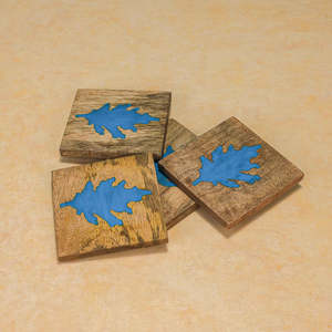 Sous-verres classiques ronds en bois et résine, écologiques, durables, 4 pouces, tapis et coussinets antidérapants - Product Image 5