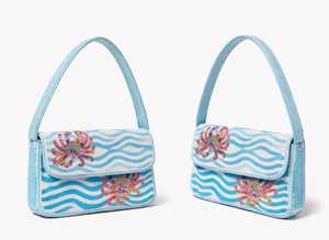 Handmade Beaded Shoulder Bag Women Classic Evening Party Square Ocean Crab Luxury Embroidery Stylish Half <b>Moon</b> High Quality - Product Image 4