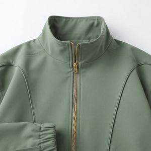 Blouson Moto Unisexe 100% Polyester Coupe-Vent Col Mandarin Fermeture Éclair Devant Coupe Ample Décontracté Printemps Automne Vente en Gros OEM - Product Image 5