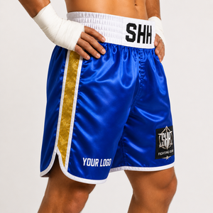 กางเกง MMA แบบสั่งทำพิเศษสำหรับผู้ชาย ผ้าโพลีเอสเตอร์ผสมสแปนเด็กซ์ กางเกงชกมวยแห้งเร็ว น้ำหนักเบา ยืดหยุ่น เหมาะสำหรับฝึกซ้อม MMA มวยไทย - Product Image 1