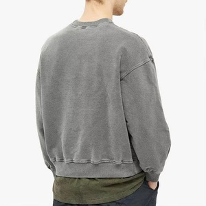 Sudadera Vintage para Hombre con Lavado Ácido, Poliéster/Algodón, Forro Polar Transpirable, 280g, Gruesa, Sólida, Bordada, Estilo Urbano, Invierno - Product Image 3