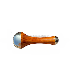 Masseur facial traditionnel Kansa Wand, manche en bois ayurvédique, métal bronze, outil de massage pour le visage et le corps, détoxifiant - Product Image 3