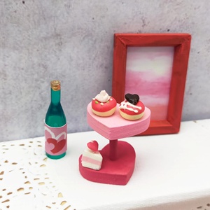 Accesorios para Casa de Muñecas en Miniatura a Escala 1:12, Escena de Fiesta de San Valentín, Materiales de Madera/Papel/Arcilla, para Mayores de 14 Años - Product Image 6