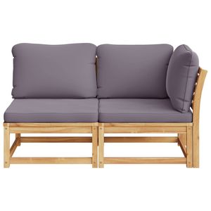 Juego de Muebles de Jardín con Cojines Gris Oscuro y Estructura de Madera para Patio - Product Image 3