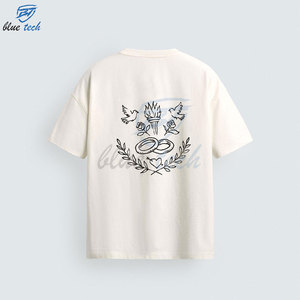 Camiseta de algodón de manga corta con cuello redondo para hombre, con estampado de letras en la parte delantera, estilo casual, tejido de punto tipo jersey. - Product Image 2