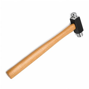 Martillo de punta esférica con mango de madera y cabeza metálica, herramienta de joyería y forja, forma redonda, equipo para manualidades DIY - Product Image 1