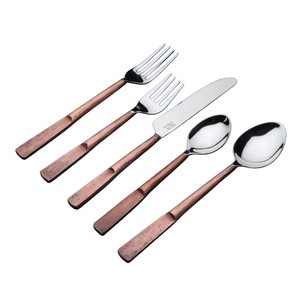 Juego de cubiertos de acero inoxidable de calidad deluxe con diseño martillado, juego de cubiertos plateados con acabado moderno tipo espejo, vajilla metálica para el hogar. - Product Image 4