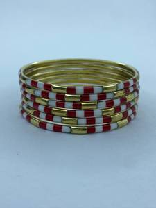 <b>Resin</b> Brass Bangles Wholesale Handmade Women's Ethnic Party Manufacturer Supplier Custom Plating - Product Image 1