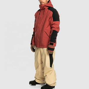 Chaqueta de Esquí Impermeable Roja para Hombre, con Capucha, Diseño Color Block, Aislamiento Sintético, Cortavientos, para Nieve y Deportes al Aire Libre - Product Image 6