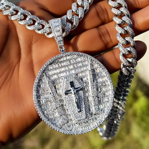 Collier Pendentif Unisexe Tendance en Argent 925 de Haute Qualité avec Moissanite en Forme de Lettre, Bijou Hip Hop Bling Glacé pour Fête et Rappeur - Product Image 6