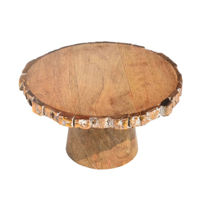 Handcrafted Wooden <b>Cake</b> Stand with Hand-Carved Floral Border Premium Acacia Wood Pedestal for <b>Weddings</b> Birthdays - Product Image 6