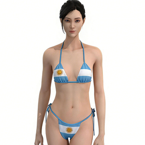 Nuevo diseño de traje de baño para mujer, bikini y conjunto de bragas, ropa de playa personalizable, estampada y con color personalizado, conjunto de natación para mujer - Product Image 1