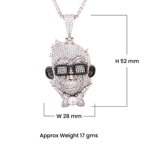 Orelia Luxe Colgante de Mono para Niños de Plata 925 con Baño de Rodio, Moissanita de Corte Brillante, Engaste de Garra con Microincrustaciones, Estilo Hiphop - Product Image 5