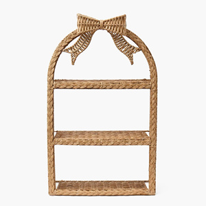 Tendance du moment : Étagère murale en rotin artisanal durable, design unique, nœud papillon, présentoir flottant, collection pour décorateurs d'intérieur - Product Image 1