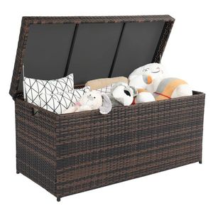 Practical Simple Outdoor Deck Storage Box in Brown Gradient Convenient Shed & Storage Solution - Product Image 3