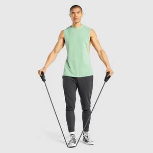 Camiseta sin mangas de algodón para hombre, estilo vintage desgastado, con bordado personalizado, para gimnasio y entrenamiento atlético - Product Image 5