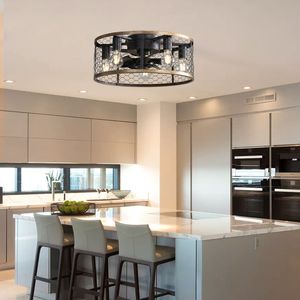 Ventilatore da soffitto a LED da 20 pollici per interni con luce, telecomando e lampadina a LED, design a gabbia - Product Image 5