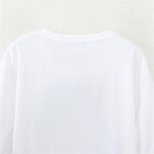 Camiseta de algodón lisa para mujer, estilo oversize, transpirable, ropa de calle, tallas grandes, camisetas para mujer al por mayor, camisetas para dama al por mayor. - Product Image 5