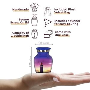 Decorative Aluminum <b>Keepsake</b> Ash Urn Funeral <b>Memorial</b> Container Featuring Refined Matte Finish And Artistic Exterior - Product Image 2