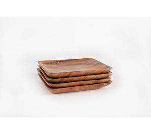 Assiettes à dîner en bois d'acacia et de manguier rectangulaires personnalisées de haute qualité Vaisselle et vaisselle polies d'Inde en gros - Product Image 4