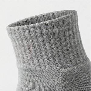 Chaussettes courtes pour hommes, gris uni, en coton tricoté, respirantes, pour usage quotidien, style classique, printemps - Product Image 4