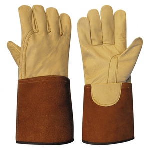 Guantes de Soldadura TIG/MIG con Costuras Reforzadas y Forro Suave, Guantes de Trabajo de Cuero Vacuno Resistentes en Oferta - Product Image 1