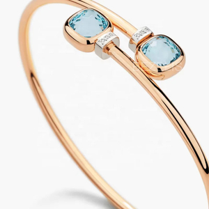 Impresionante Brazalete Bypass de Oro con Doble Hilera de Diamantes Cultivados en Laboratorio, Joyería Fina - Product Image 3