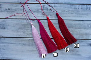 Pompon en soie de qualité supérieure, 24 couleurs, grand modèle de 15 cm, pour la décoration de Mala, les rideaux intérieurs et les vêtements, avec fils de fixation inclus - Product Image 4