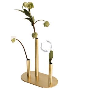 Único 3 Tubo Metal Florero Decorativo Centro de mesa Favor de la boda Regalo al por mayor - Product Image 1