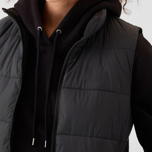 Nuevos Diseños Chaleco Largo Acolchado con Capucha para Mujer, Sin Mangas, Color Sólido, Chaleco Acolchado de Algodón para Mujer - Product Image 3