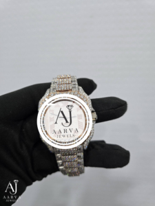 AARVA JEWELS นาฬิกาควอทซ์ทรงสี่เหลี่ยมหรูหราสแตนเลสสตีลประดับเพชรหน้าปัดอนาล็อก 38 มม.20 มม. สายนาฬิกาแฟชั่นสำหรับทุกเพศ - Product Image 2