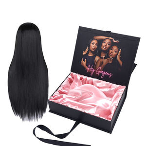 Luxury Custom Logo Hair Extension Packaging <b>Box</b> with Bag <b>Black</b> Collapsible Wig <b>Gift</b> <b>Box</b> for Hair Bundles & Hair Brand Packaging - Product Image 5