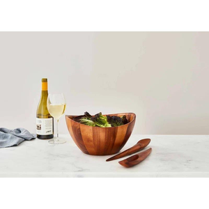 Tazón de madera ecológico hecho a mano para ensaladas, refrigerios y frutas disponible por blossom craft india - Product Image 3