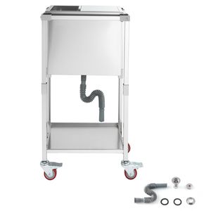 Frigorifero Portatile da Esterno da 29,6 Litri con Ruote, Carrello Refrigerante in Acciaio Inossidabile 20'L x 14'L x 38'H - Product Image 1