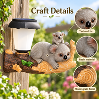 Großhandelspreis Harz-Koala Gartendekoration Outdoor Wandmontierte Tierdekoration zur Dekoration mit Solarbetrieb